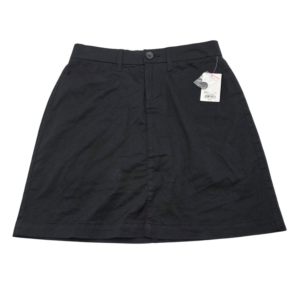 Croft & Barrow Black Skort Size 4 NWT Mid Rise Cotton Stretch Tummy Control